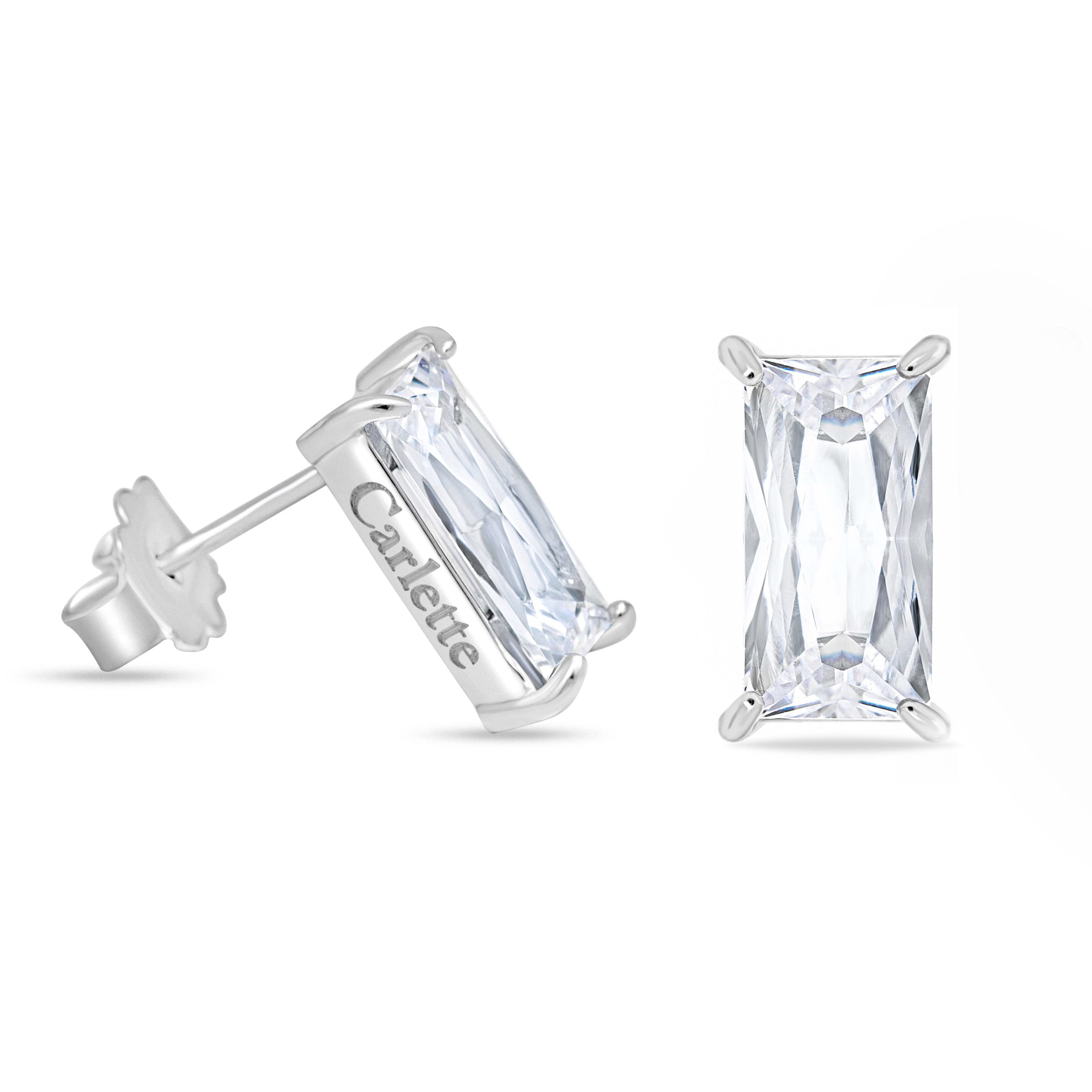 Silver Crystal V Earrings